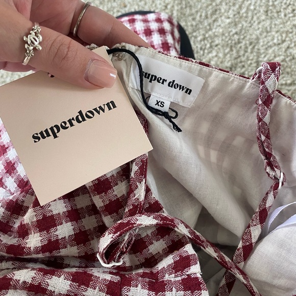 Red gingham romper - Picture 3 of 4